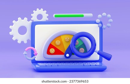 3d System update Upgrading concept Progress bar Website loading optimization Page speed and SEO New version software Installing update or Loading process Minimal 3D rendering illustration