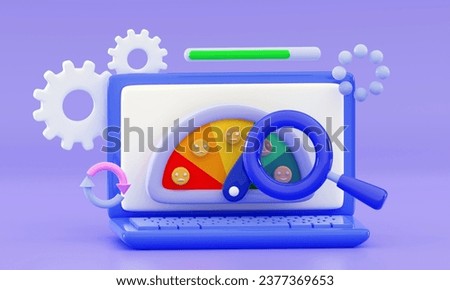 3d System update Upgrading concept Progress bar Website loading optimization Page speed and SEO New version software Installing update or Loading process Minimal 3D rendering illustration