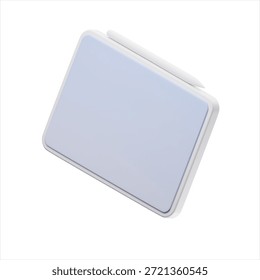 3D Tablet Device with Touchscreen Isolated on White