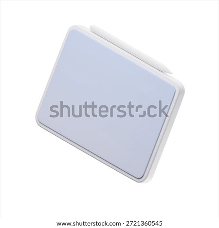 3D Tablet Device with Touchscreen Isolated on White