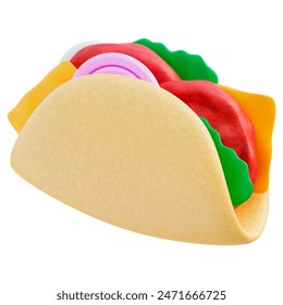 3D Taco Food. Vibrant Mexican Cuisine Delight. - Powered by Shutterstock