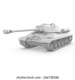 3D tank isolated on white background
