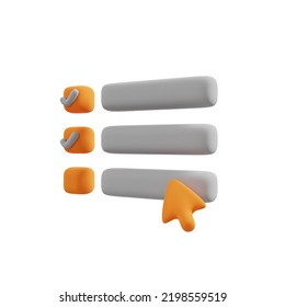 3d task management todo check list, work project plan concept, fast checklist, productivity checklist 3d icon.