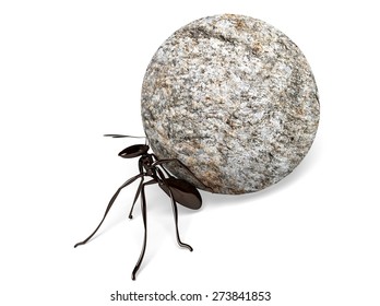3D. Teamwork, Ant, Cooperation.