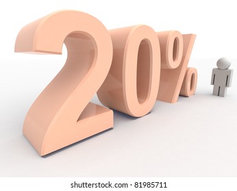 3d text and a man