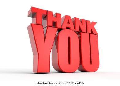 3d Thank You Red Text On Stock Illustration 1118577416