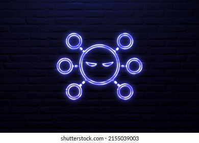 3D Threat Intelligence Management Services Icon Neon Sign