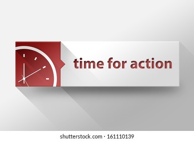 3d Time for action flat design illustration