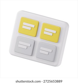 3D Time Block Icon for Scheduling and Time Management