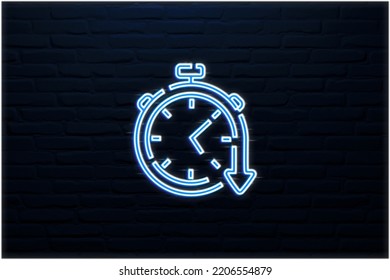 3D Time Lost Icon Neon Sign