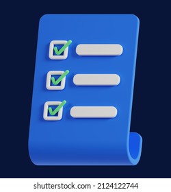 3d ToDo List Icon Illustration