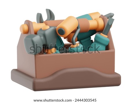 3d toolbox icon on plain white background