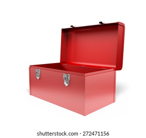 3D. Toolbox, Open, Red.