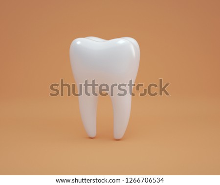 3D tooth 3D rendering White healthy tooth