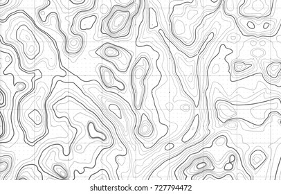 3D Topographic map background concept. Topo contour map. Rendering. 3D rendering abstract illustration. Geography. Wavy backdrop. Cartography and topology. Space surface. magic neon light curved lines
