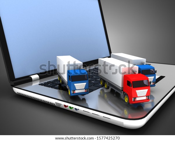 3d truck\
transport leader concept. 3d\
illustration