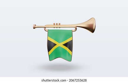 3d trumpet Jamaica flag rendering front view