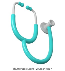 3d turquoise stethoscope icon. Render Illustration medical tool. Symbol concept of healthcare industry. 3D Illustration - Powered by Shutterstock