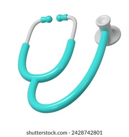 3d turquoise stethoscope icon. Render Illustration medical tool. Symbol concept of healthcare industry. 3D Illustration - Powered by Shutterstock