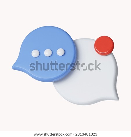 3d Two bubble talk or comment sign symbol. icon isolated on white background. 3d rendering illustration. Clipping path..