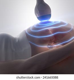 3D Ultrasound During Pregnancy Concept