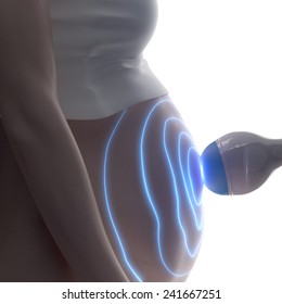 3D Ultrasound During Pregnancy Concept