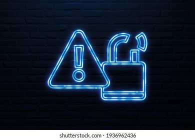 3D Uncover Active Threats Icon Neon Style