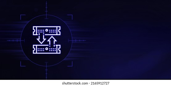 3D Updating Data Icon Neon Sign