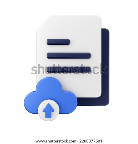 3d upload cloud file icon illustration render