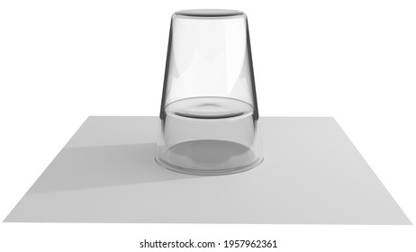 A 3D Upside Down Water Glass Experiment. Gently Place The Paper On The Top Of The Glass. Move The Glass Over The Container Or Sink. Gently Place Your Hand On The Paper, Then Flip The Glass Over. 