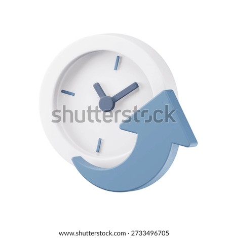 3D uptime clock icon representing service availability monitoring and operational time tracking.