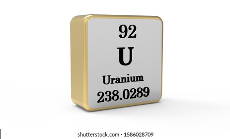 3d Uranium Element Sign. Stock Image.