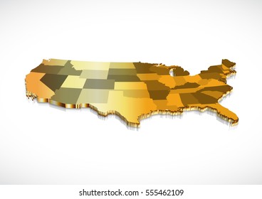 3D USA State Map