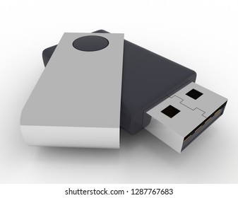 3d usb flash memory .3d rendered illustration