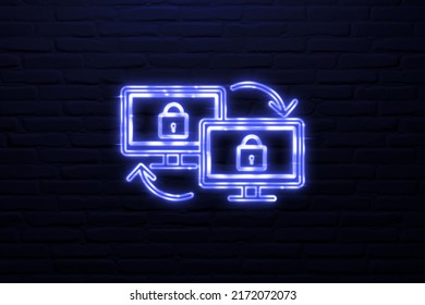 3D Use Strong Password Icon Neon Sign