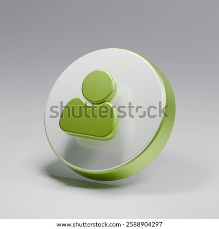 3D User Shape icon on isolated background