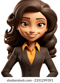 3D vector design aid, encapsulating diversity. Featuring an isolated younger hispanic professional female. Applicable in diverse professional scenarios