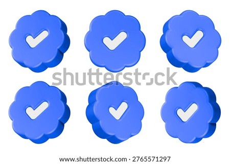 3D verification check mark used to indicate the authenticity of an account