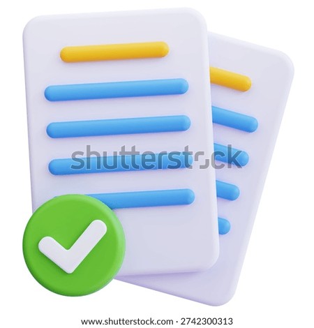 3D Verified Document File Icon
