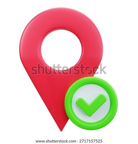 3D Verified Location Map Marker Icon