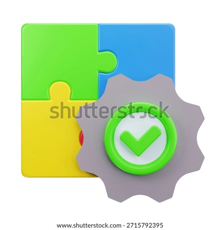 3D Verified Puzzle Integration Solution Icon