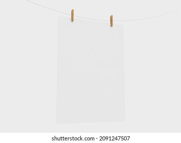 3d Vertical Poster Mockup on Isolated Background