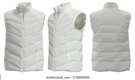 3D vest template for design on a white background