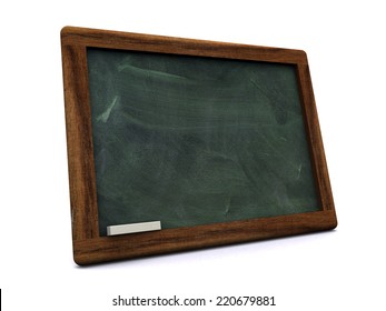  3D view of a black board with a king wood frame