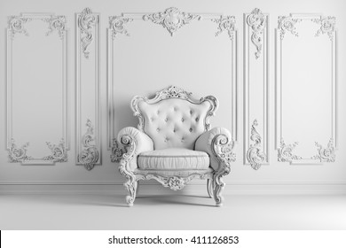 3d Vintage Arm Chair Interior Render