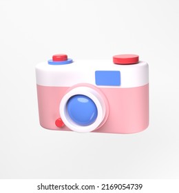 3d Vintage Camera Lens Button Cartoon Stock Illustration 2169054739 