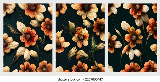 3d  Flores Vintage