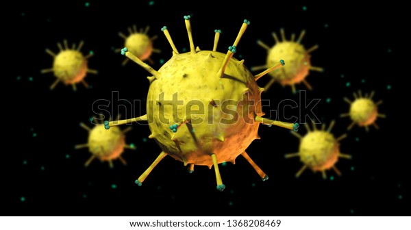 3D Virus And Bacteria Illustration Render.\
Microscopic View. Science\
concept.