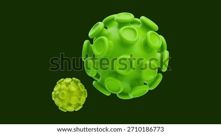 3D Virus Types and Microbiology Classification Illustration Background