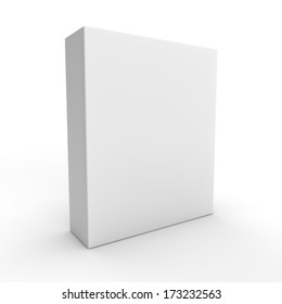 3d Visual Of A Tall Flat White Box Isolated On A White Background